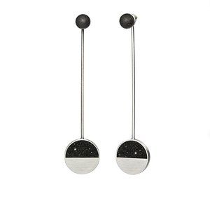 Modern Stainless Steel Architectural Drop Earrings